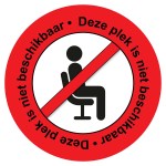 CRNA-ZTPLK-GR - zitplek niet beschikbaar sticker